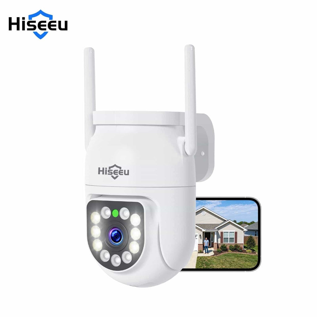 Hiseeu 2K 3MP PTZ WiFi Security Camera with Spotlight, 360°View Auto T