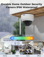 [Wireless Pro, Auto Tracking, Expandable 16Channels 14" LCD Monitor] 5MP WiFi PTZ Dome Wireless Camera System BUILD-IN 3TB HDD Explosion-Proof Outdoor