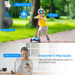 3MP PTZ 30X Optical Zoom 5G/2.4Ghz WiFi Security Camera Outdoor with Two Way Audio