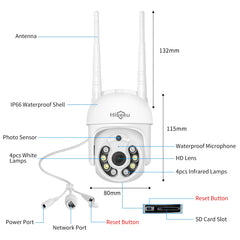 5MP PTZ 𝟯𝟲𝟬° 𝙑𝙞𝙚𝙬 Security Camera Outdoor with IP66 Waterproof Full Color Night Vision
