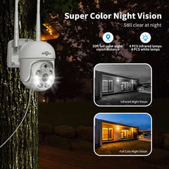 [Wireless Pro, AI Human Detection, Expandable 10Channels 4K NVR] 5MP 360° PTZ Wireless Security Camera System BUILD-IN 1TB HDD With Two Way Audio