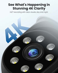 WiFi Pro 2.4&5GHz 4K 8MP 360° View Wireless Home Security Camera With Auto Tracking