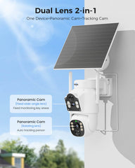 [Wireless 2.4&5GHz WiFi Pro, Expandable 10Channels 10" Touchscreen Monitor NVR] 4MP Auto Tracking Dual-Lens Wireless Solar Security Camera System BUILD-IN 1TB HDD