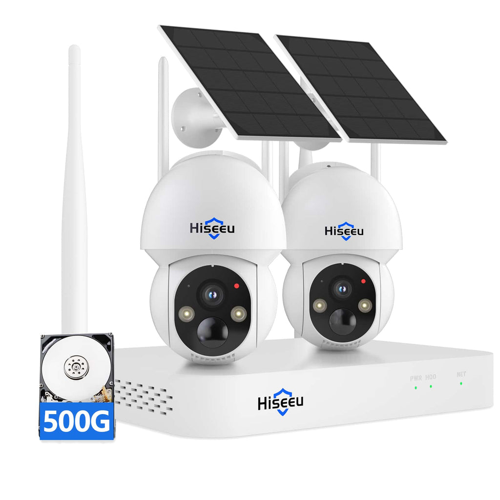 2.4G&5G WiFi, Expandable 10CH 4K NVR] 4MP Solar-Powered Wireless