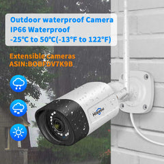 [Wireless Pro, 100ft Range, Expandable 16Channels 4K NVR] 5MP Wireless Security Camera System BUILD-IN HDD With Two Way Audio