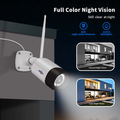 [Wireless Pro with 12" LCD Monitor, Expandable 10Channels 4K NVR] 5MP Wireless Security Camera System BUILD-IN 3TB HDD With Two Way Audio