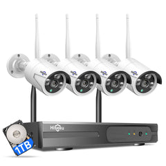 [Wireless Pro, 100ft Range, Expandable 16Channels 4K NVR] 2k 3MP Wireless Security Camera System BUILD-IN HDD