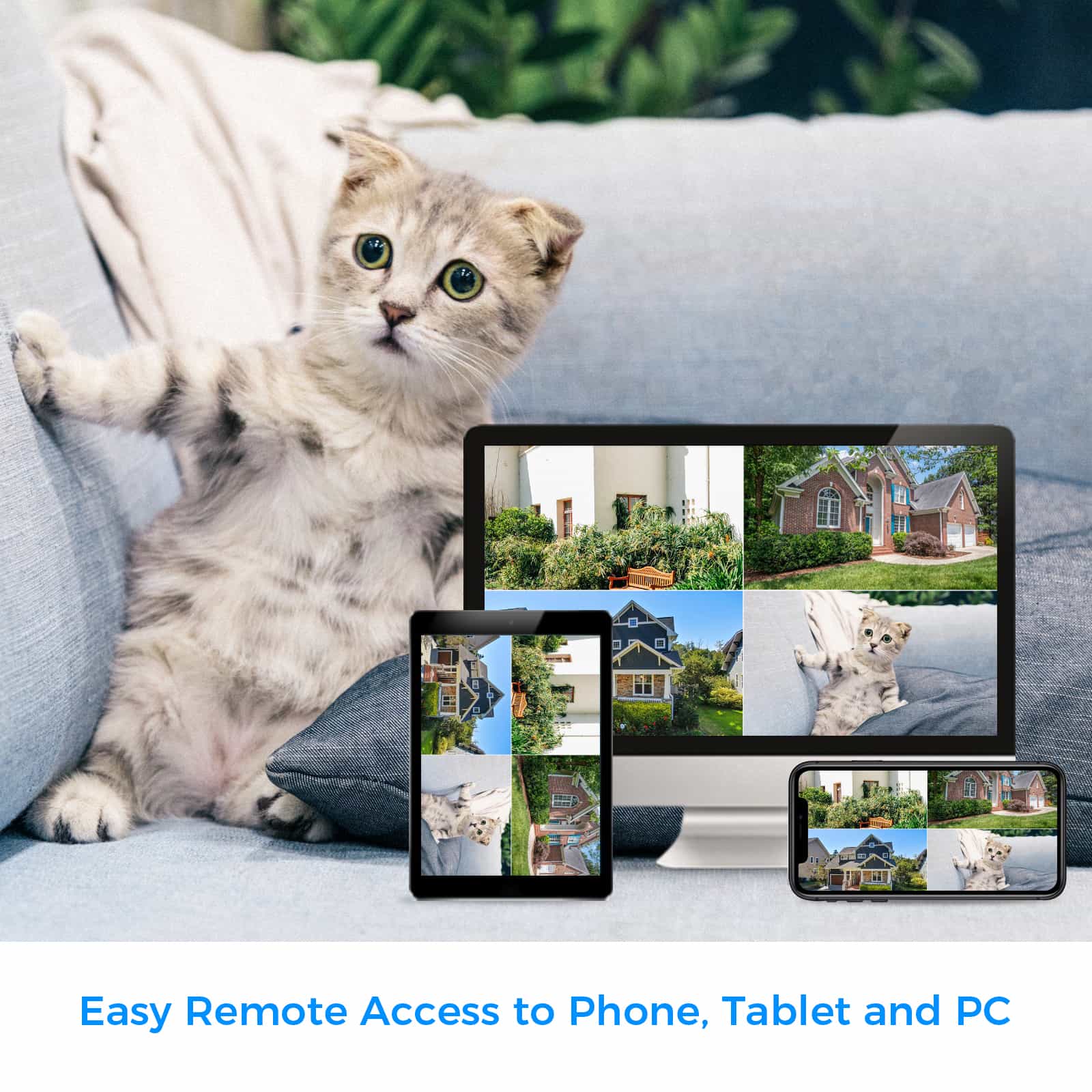 [Wireless Pro, 100ft Range, Expandable 16Channels 4K NVR] 2k 3MP Wireless Security Camera System BUILD-IN HDD