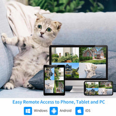 [Wireless Pro, 100ft Range, Expandable 10Channels 4K NVR] 5MP Wireless Security Bullet Camera System BUILD-IN HDD with IP66 Waterproof