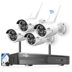[Wireless Pro, 100ft Range,Expandable 16Channels 4K NVR] 5MP Wireless Security Camera System BUILD-IN HDD