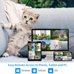 [Wireless Pro, 100ft Range,Expandable 16Channels 4K NVR] 5MP Wireless Security Camera System BUILD-IN HDD