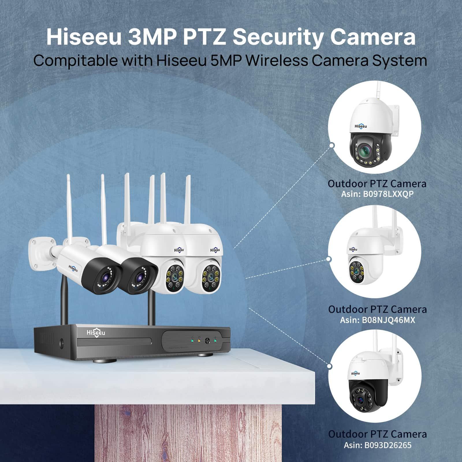 2K,Pan/Tilt/Zoo] Hiseeu AI Huan Detection Wireless Security Caera