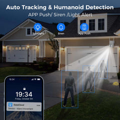 [Wireless Pro, 2.4G WiFi, Expandable 10 Channels 4K NVR] 3MP Wireless PTZ Outdoor Security System BUILD-IN 500GB HDD Color Night Vision