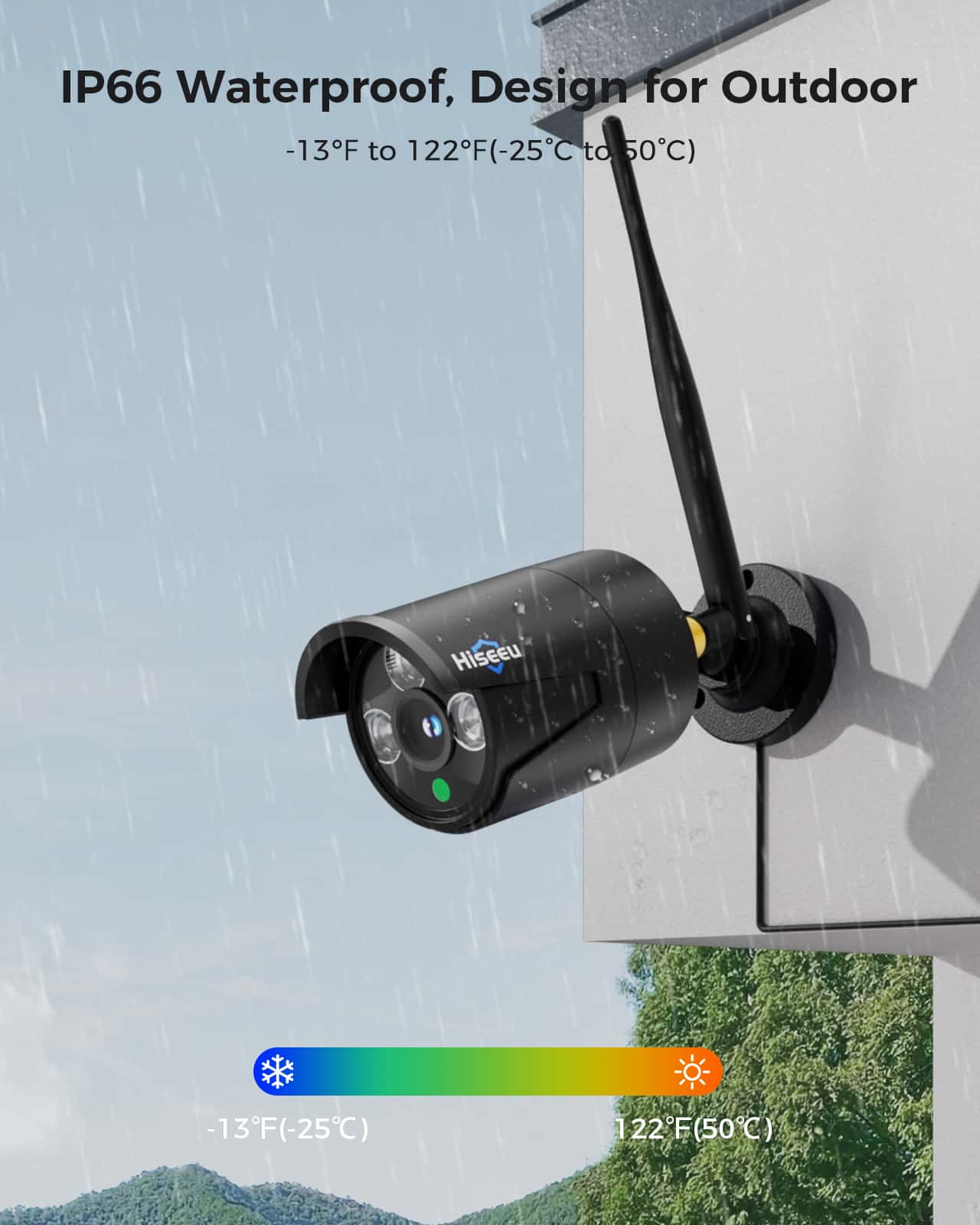 Hiseeu 16CH 3MP NVR WiFi Security Camera System – 4 Outdoor Bullet Cams, 2.4G/5G, 500GB HDD
