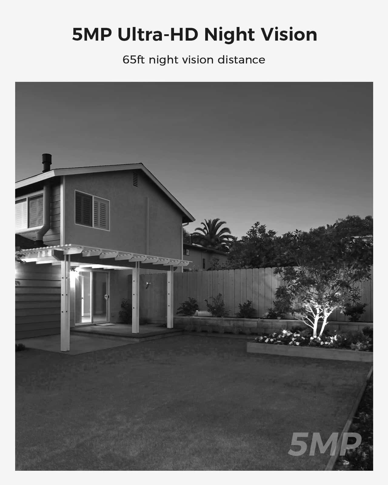 [Wireless Pro, 100ft Range, Expandable 16Channels 4K NVR] 5MP Wireless Security Camera System BUILD-IN 3T HDD【Black】