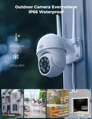 [Wireless Pro, IP66 Waterproof, Expandable 10Channels 4K NVR] 5MP Dome PTZ Cameras and Bullet Cameras Combination Wireless Security Camera System BUILD-IN 1TB HDD