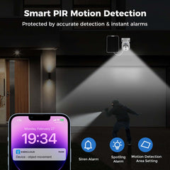 4MP Solar PTZ 360° View Wireless Battery Camera With No Monthly Fee Color Night Vision