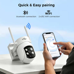 4MP 2.4G /5G WiFi Solar Security Camera Wireless Outdoor Battery Powered 2-Way Talk