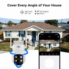 4MP 2.4G /5G WiFi Solar Security Camera Wireless Outdoor Battery Powered 2-Way Talk