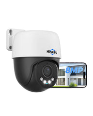 4K 8MP PoE 360° PTZ Wired Security Camera Indoor/Outdoor Human Auto Tracking