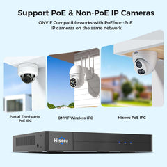 【NO Hard Drive】Hiseeu 32CH 12MP PoE NVR Network Video Recorder for Home Security Camera System, Work with 12MP/8MP/5MP/4MP/3MP/1080P PoE Security Cameras