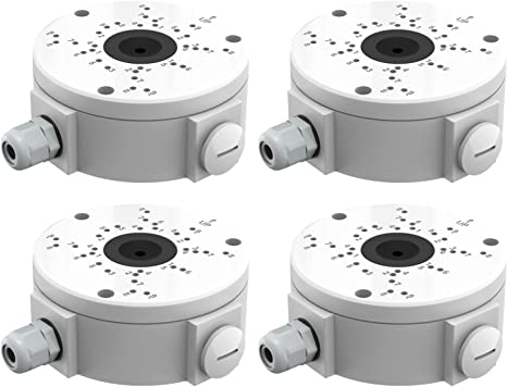 Hiseeu Universal Bullet Security Camera Junction Box, Waterproof/Metal Base/Hide Cables/Wall Ceiling Mount Bracket, Compatible with Security Camera Outdoor Indoor (Dome&Bullet Camera) - Hiseeu
