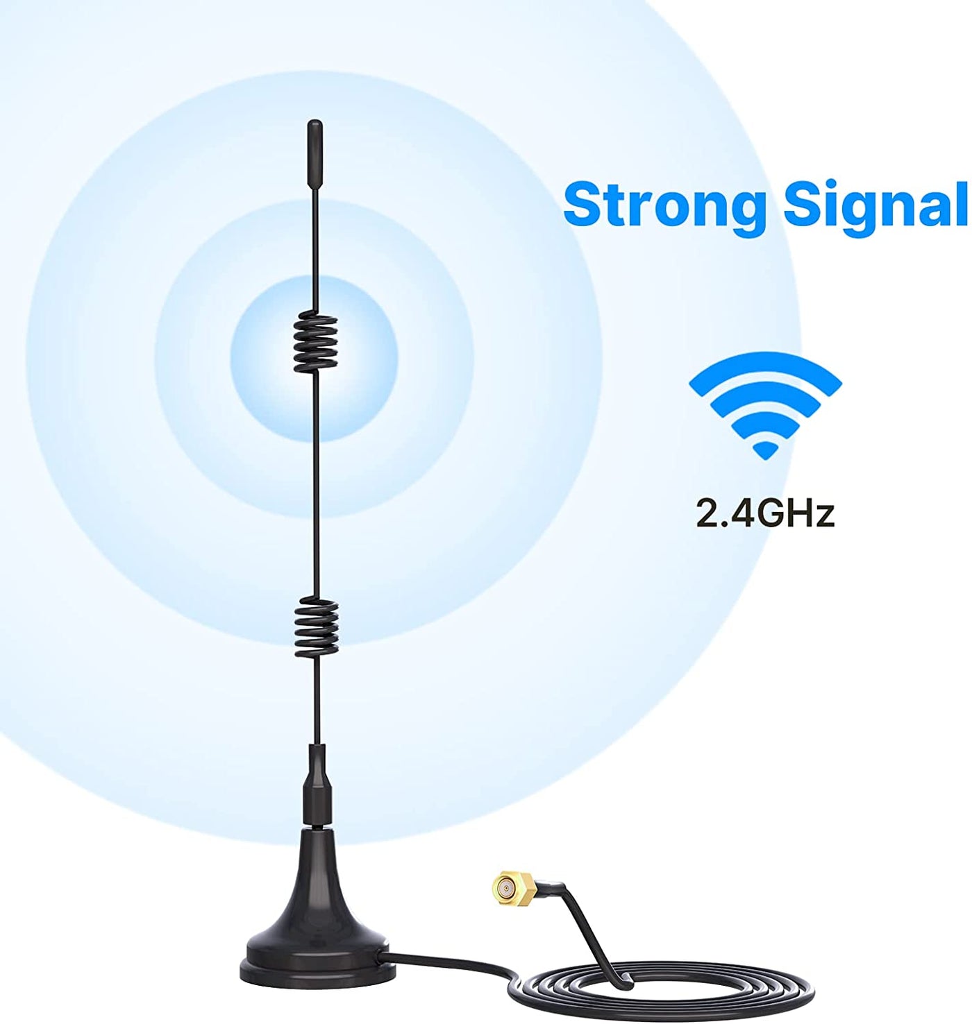 2.4GHz 7dBi 5XRange WiFi Booster Antenna +10ft Magnetic Base
