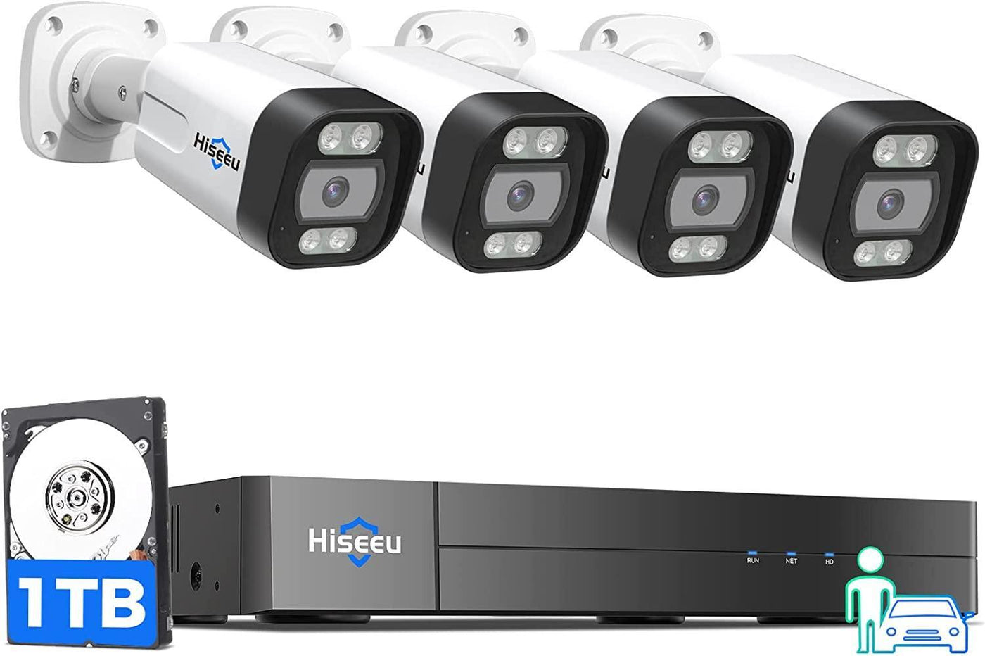 POE PNI House Kit de videovigilancia IPMAX POE 5, NVR con 4 puertos POE y 4  cámaras IP de 5MP