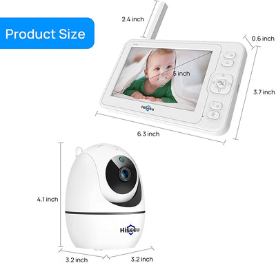Baby Monitor with Remote Pan-Tilt-Zoom Camera,5" LCD Screen with 1080P Camera,2-Way Talk,Sound Detect and Audible Alarm,Night Vision,24Hrs Standby,900ft Range,Wireless Portable Baby Monitor