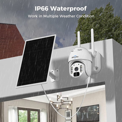Wireless 4G LTE Cellular Security Camera, 2K Solar Powered Outdoor Camera, No WiFi, PTZ, Color Night Vision, 2-Way Audio, PIR Detection, IP66 Waterproof
