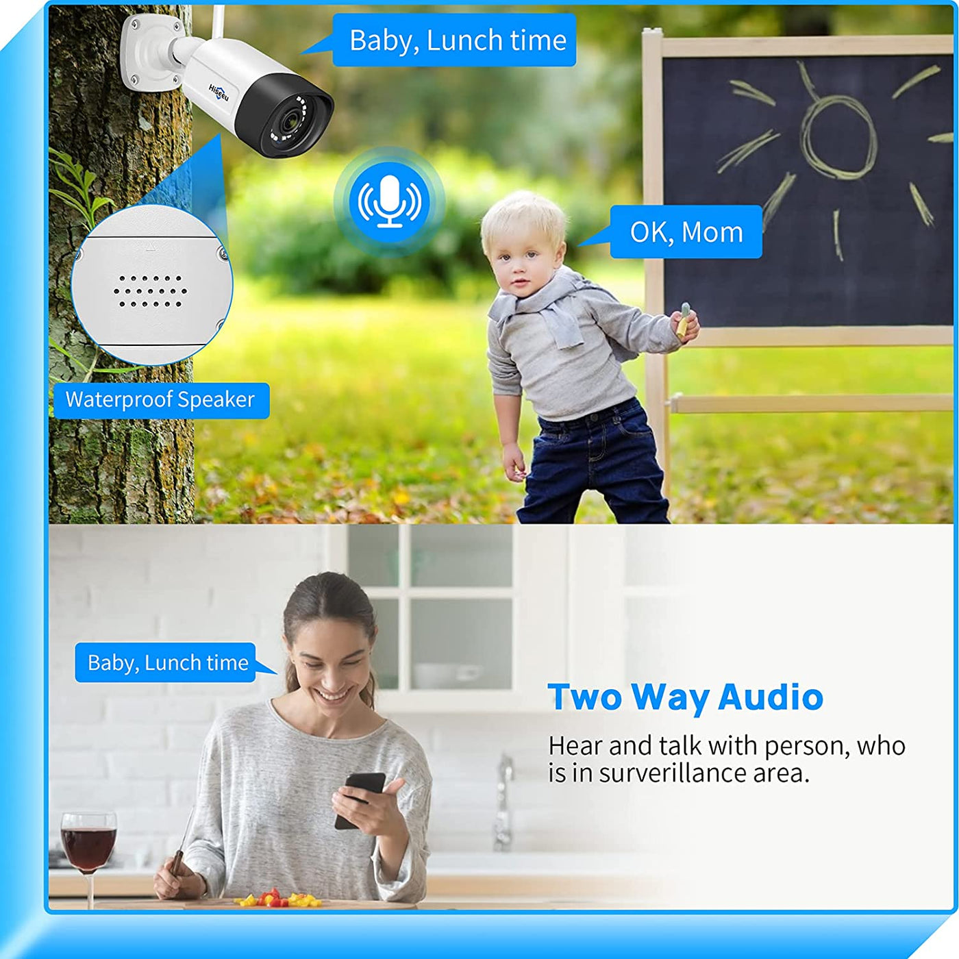 【Dual Wi-Fi,2-Way Audio】2K WiFi Security Camera System,3 Megapixels,Expandable 8CH NVR,1TB Hard Drive,12V DC Power Cords,Mobile&PC Remote,IP66 Waterproof,Motion Alert,Plug&Play,24/7 Motion Recording(Refurbished)