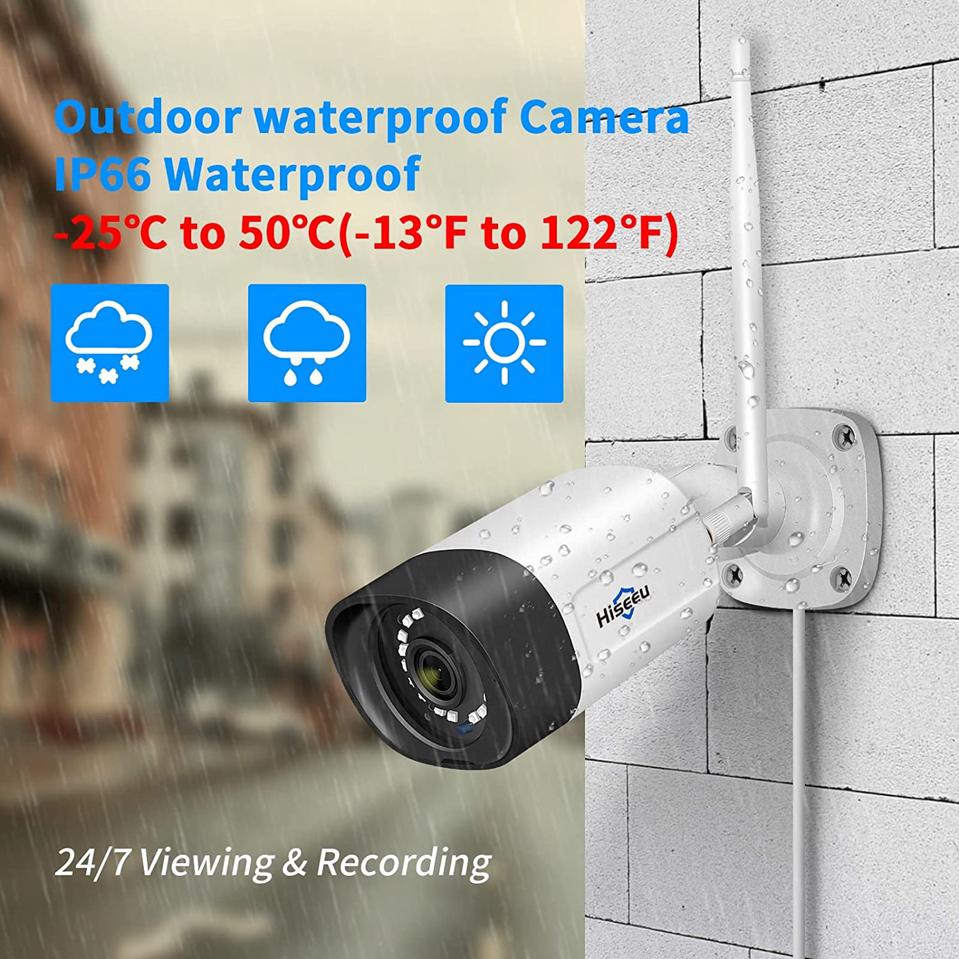 Hiseeu 2K WiFi Security Camera System Outdoor 3MP Dome PTZ Cameras and Bullet Cameras Surveillance Mobile&PC Remote,IP66 Waterproof,Night Vision,7/24/Motion Record,Motion Alert,Two Way Audio（refurbished）