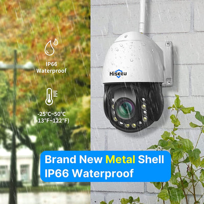 Wireless 30X Optical Zoom Camera 3MP PTZ Security Camera Outdoor Two Way Audio 250ft Night Vision with Floodlight, Sound&Light Alarm Dome Security Camera Works with Alexa
