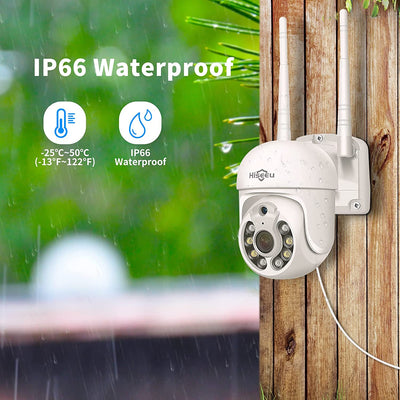 Pan/Tilt/Zoom Security Camera 3MP Outdoor Wireless Surveillance Camera Floodlights Full Color Night Vision Two Way Audio IP66 Waterproof Motion Detection Compatible with Alexa