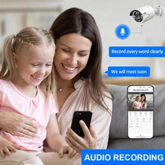 Hiseeu 5MP 3MP Audio IP Security Surveillance Camera POE H.265 Outdoor Waterproof IP66 CCTV Camera P2P Video Home for POE NVR - Hiseeu