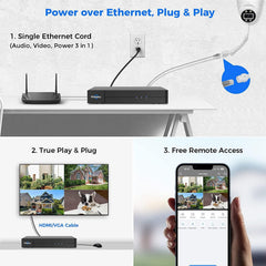 Hiseeu [2 Way Audio] 5MP IP PoE Security Camera, Security Camera Outdoor&Indoor, IP 67 Waterproof, Night Vision, Human/Vehicle Detect Compatible PoE Security Camera System for 24/7 Record - Hiseeu